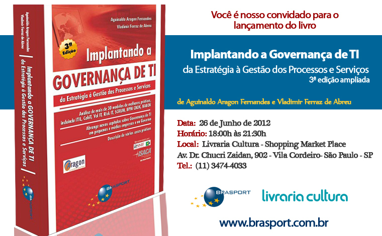 Convite de lançamento do livro de governança